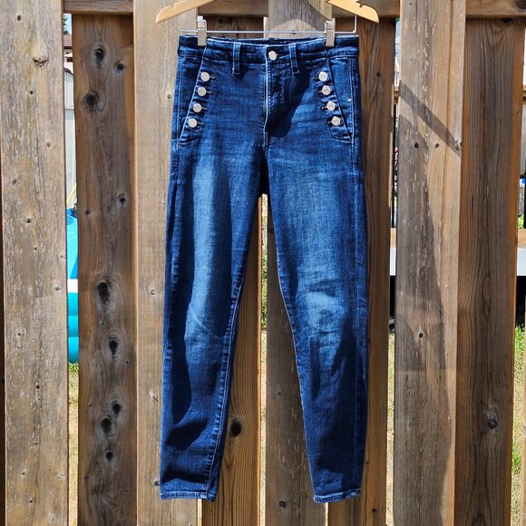 GAP High Rise True Skinny Sailor Ankle Jeans with Secret Smoothing Pockets 4/27R - Picture 1 of 8